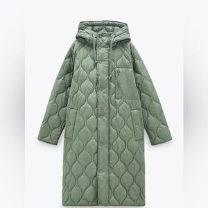 Green quilted puffer